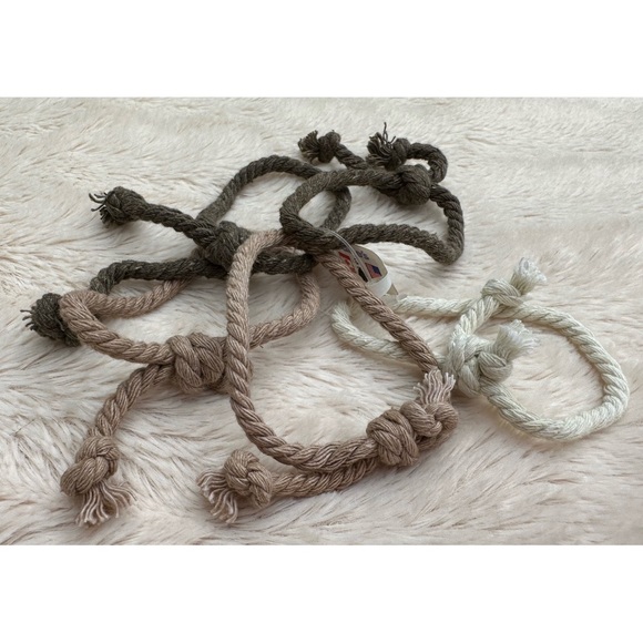 NEW Claire’s set of 5 woven rope earth toned adjustable bracelets - Picture 1 of 17